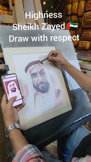 Pencil Drawing Portrait | Sketch Artist in Dubai UAE Art on Instagram: "Where art meets Dubai’s UAE luxury coastline. From the soul of the sea to the legacy of His Highness Sheikh Zayed 🇦🇪 Every line draw with respect, patience, love and inspired for the Dubai UAE ✏️ Hand draw Dubai 🤍 Supporting small artists Burj Al Arab, Jumeirah Beach, Bluewaters Island,al Khan beach Sharjah . . #sheikhzayed #dubailuxury #dubaireels #dubaiartist #reelsuae"