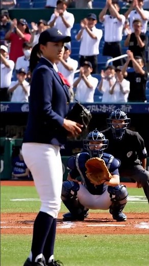 wbcロスで野球女子ブームとなりピッチング練習して浦和学院高校の始球式で速球ストライクを投げる美人が増える世界線 #baseball #女子野球 #japanesewoman #浦和学院 #美人