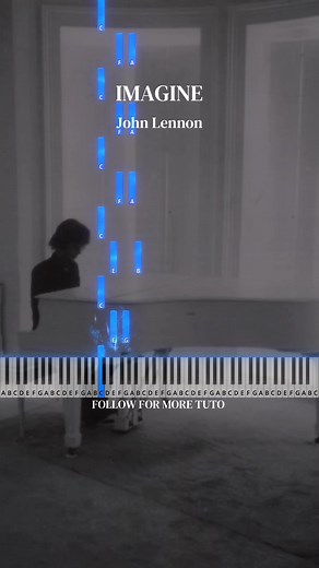 Learn Easy Piano Tutorial for 'Imagine' by John Lennon