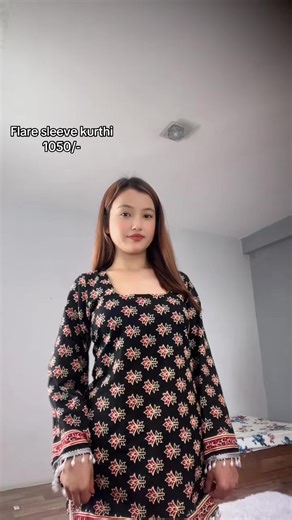 Stylish Flare Sleeve Kurthi Available for Online Order