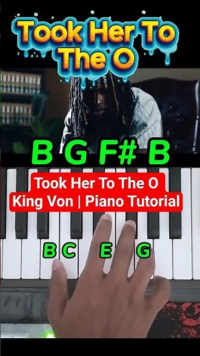 Took Her To The O - Piano Tutorial #pianotutorial #kingvon #shorts