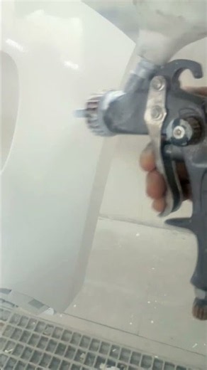 How to this white Car Bumper spray Paint work Clean Glossy Finish! #trendingshorts #youtubeshorts