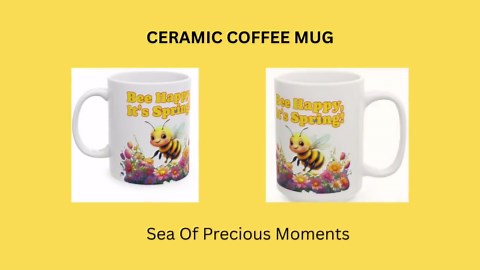 Happy Spring Mug, Floral Spring Gift, Bee Happy Coffee Cup, Mother's Day Mug, Garden Lover Present, Birthday Gift, Springtime Present - Etsy