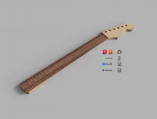 Fender Stratocaster Guitar Neck 3D CAD Files: CNC Plan (digital Download) - Etsy
