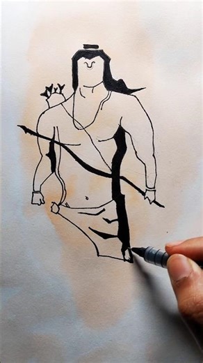 Lord Ram Drawing 🏹 | Ram Navami Special Art #Shorts