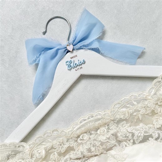Bride Hanger for Wedding Dress Custom Hanger for Wedding Day Photo Prop for Bride Something Blue Gifts for Bridal Shower Engagement Gifts - Etsy