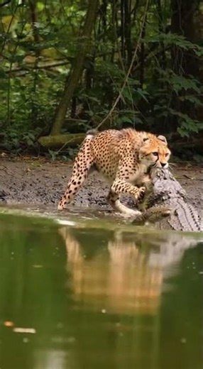 Croc vs Cheetah: Wild Showdown ll #viralvideo #trendingshorts
