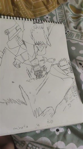 how to draw minato vs obito ( tobi) naruto Shippuden