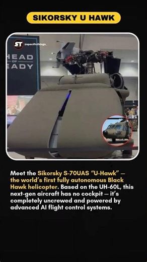 Sikorsky’s U-Hawk: The World’s First Fully Autonomous Black Hawk! #viralshorts #shortsfeed #facts