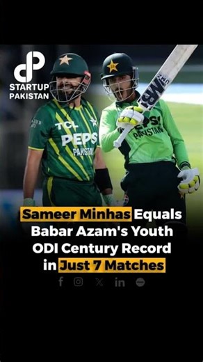 Pakistan’s U19 sensation Sameer Minhas has matched Babar Azam’s Youth ODI record of three centuries
