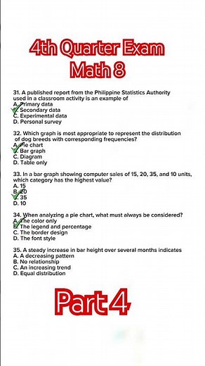 4th Quarter Exam || Math 8 || Part 4