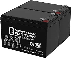 Amazon.com: Mighty Max Battery 12V 15AH F2 Replacement Battery for Peg Perego Gator HPX - 2 Pack : Health & Household
