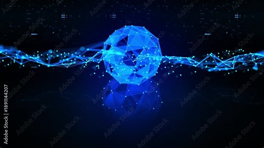 Dynamic modern data center network connection crystal cube storage for futuristic tech innovation and data stream data flow with Artificial Intelligence