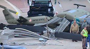 Huey Helicopter Knocked Off Trailer On Way To Tulsa Veterans Day Parade