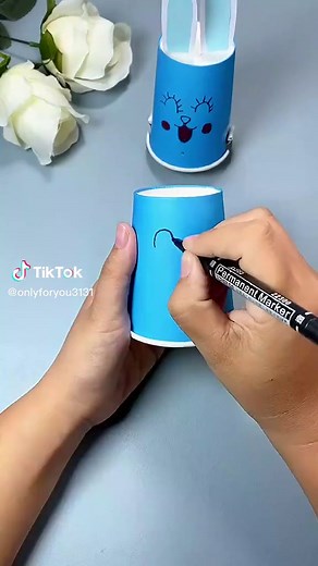 DIY Handmade Running Rabbit Toy Craft with Paper Cups