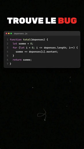 Trouve le bug en 5 secondes 🐛 #javascript #informatique