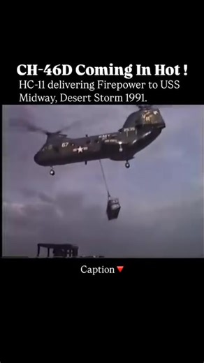 Vertical Replenishment Operation by CH-46D Sea Knight