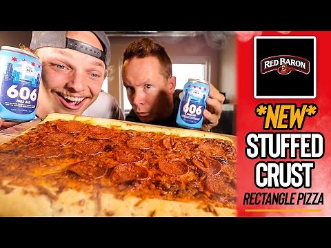 Eating Red Baron's *NEW* Stuffed Crust Rectangle Pepperoni Pizza 🍕