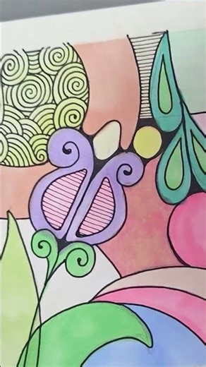 Colorful Zentangle Marker Sketchbook Composition | Relaxing Pattern Art #shorts