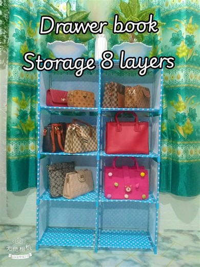 8-Layer Drawer Bookshelf Organizer for Kids