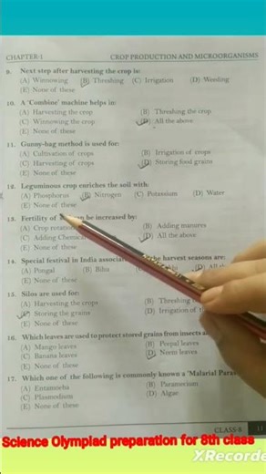 Class 8 Science Olympiad | Microorganisms Q&A | Bacteria, Virus, Algae, Fungi"