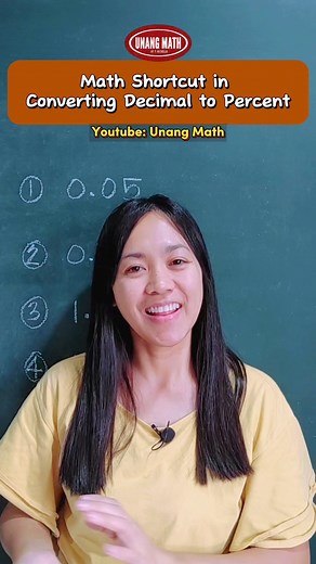 Math Shortcut in Converting Decimal to Percent #math #mathchallenge #mathtutor #decimals #percentage #mathtutorial #mathematics #mathreview #mathtricks #mathhacks #mathskills | Unang Math