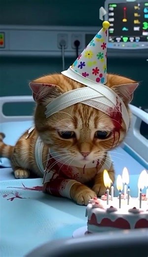 kucingnya sakit saat ulang tahun #cat #shorts #kitten