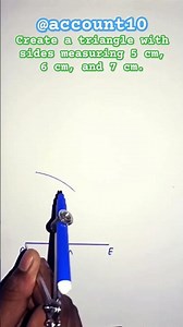 Create a triangle with sides measuring 5 cm, 6 cm, and 7 cm. #maths #geometry #construction