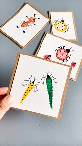 Step-By-Step Fingerprint Bug Art On Paper #fingerprintart #bugcraft #diyproject #handmade #creativeidea #easyart #homemade #funcreation #uniqueart #papercraft #kidscraft #artdesign #decorativeart #craftlover #colorfulart | paper craft ideas