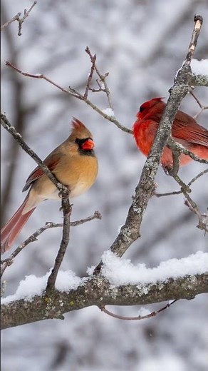 Photographing A Cardinal Holding On Through the Snowstorm