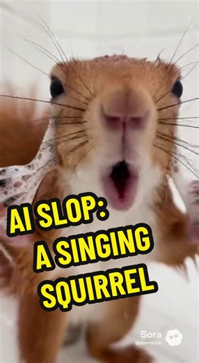 A squirrel singing in the shower… What can’t AI do? #aislop #singingchallenge #squirrel #sora #thecutest