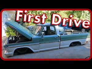 First drive of my bagged and coyote swapped F100! This truck is the COOLEST!!