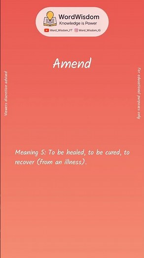 What does "Amend" mean? | English vocabulary shorts | #amend #wordwisdom