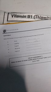 State the Double Entry principle for the following five types o... | Filo