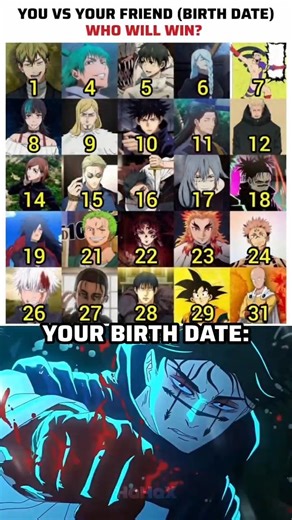 You VS Your Friend (Birth Date) Who Will Win? 🔥 Jujutsu Kaisen Edition