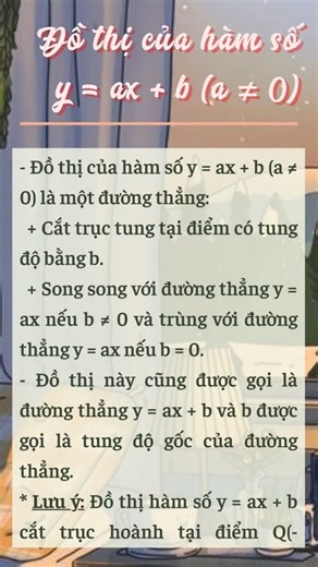 Hàm số bậc nhất và đồ thị của hàm số bậc nhấtttt #onthivao10 #LearnOnReels #THCS #fyp #onthi #kienthuclop9 | Ôn Thi vào Lớp 10