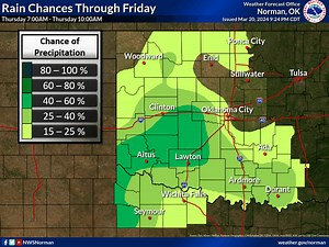 3.2K views · 48 reactions | Rain chances tonight through Friday: | US National Weather Service Norman Oklahoma | Facebook