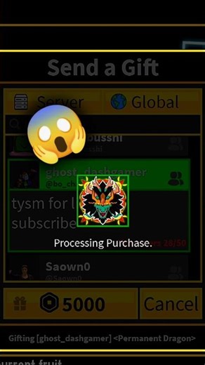 Perm dragon giveaway blox fruit 😱#shorts #bloxfurit #viral