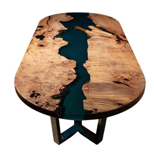 Oval Epoxy Resin Wood Table – Handmade River Epoxy Table Top – Modern Wooden Resin Dining / Coffee Table – Custom Epoxy Furniture - Etsy