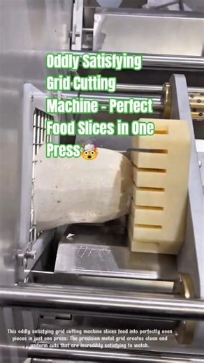 Oddly Satisfying Grid Cutting Machine – Perfect Food Slices in One Press🤯#oddlysatisfying #machine