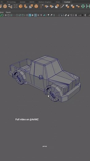 Low Poly Pickup Truck 3D Model Tutorial