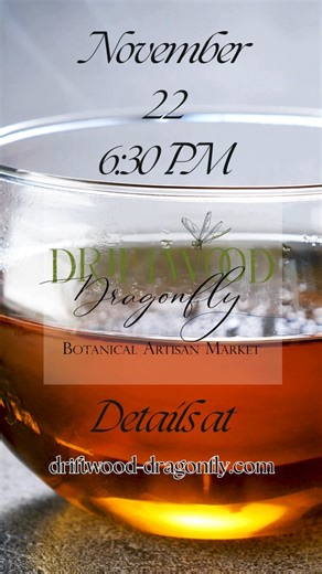 We are one week away from our monthly tea party! This month is all about the magic of friendship 🫶 and the deliciousness of the season. We will be sharing delicious treats, four curated teas, and crafts to bring in the season of giving and gratefulness. Bring your tea cup on November 22 at 6:30 PM, but make sure to get all the details and R.S.V.P. on our website at driftwood-dragonfly.com | Driftwood Dragonfly