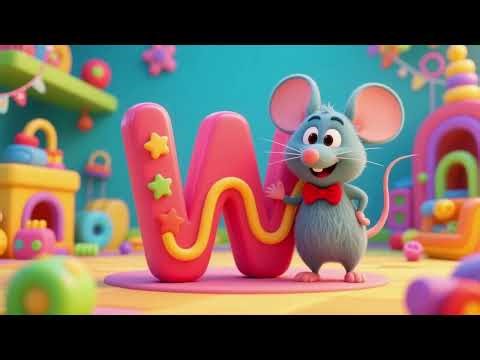 W is for Wiggly Mouse 🐭🅦 | ABC Letter Song for Kids | Nursery Rhymes