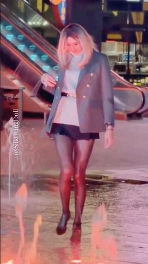 Crossdresser having fun with water #tights #nylon #wetlook #mtf #trans