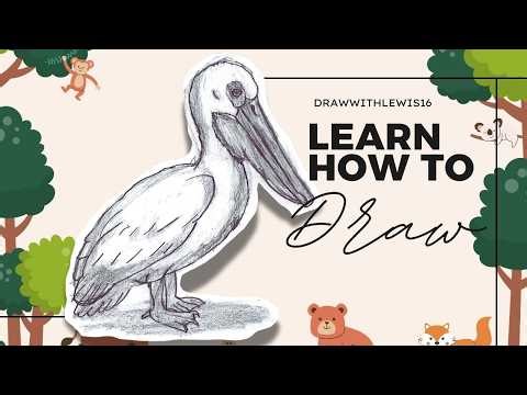 HOW TO DRAW A PELICAN - KIDS TUTORIAL | STEP BY STEP BASICS EASY DRAWING | PENCIL SKETCH