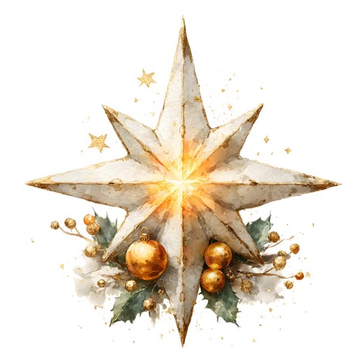 Bethlehem Star Watercolor Clipart – Gold Christmas Ornaments (digital Download) - Etsy