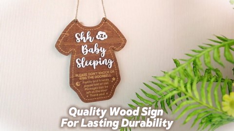 Shhh Baby Sleeping Sign for Front Door - Please Do Not Knock Or Ring Doorbell Sign, Baby Sleeping Door Signs, No Soliciting Do Not Knock Signs