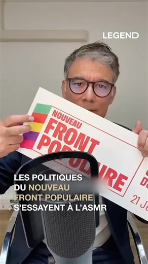 @asmr_politics a fait chuchoter les membres du Nouveau Front Populaire pour faire une vidéo asmr dans lesquels ils énoncent leur programme pour les législatives du 30 juin prochain. Un coup de communication qui divise. #legend #legendmedia #legislative #asmr #frontpopulaire | Legend