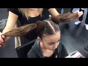 PETITE HAIR DOUBLE BUNS TUTORIAL - Competition Season - Dance Sensation Inc