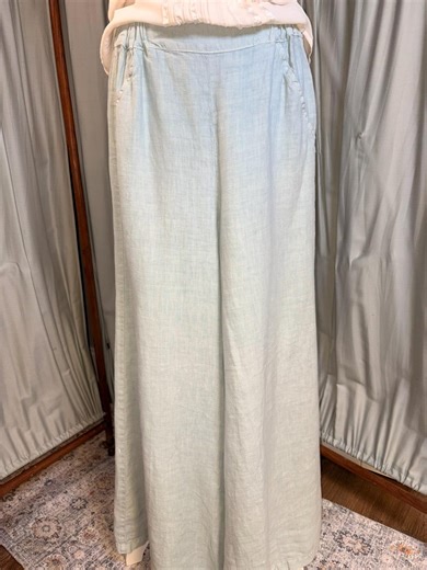 CP Shades Linen Wide Leg Pants: Sage Green Elastic Waist Trousers (XS-S) - Etsy